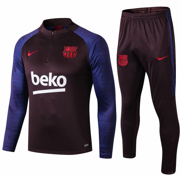 Barcelona Purple Stripe Training Kits Sweatshirt with pants 2019/20